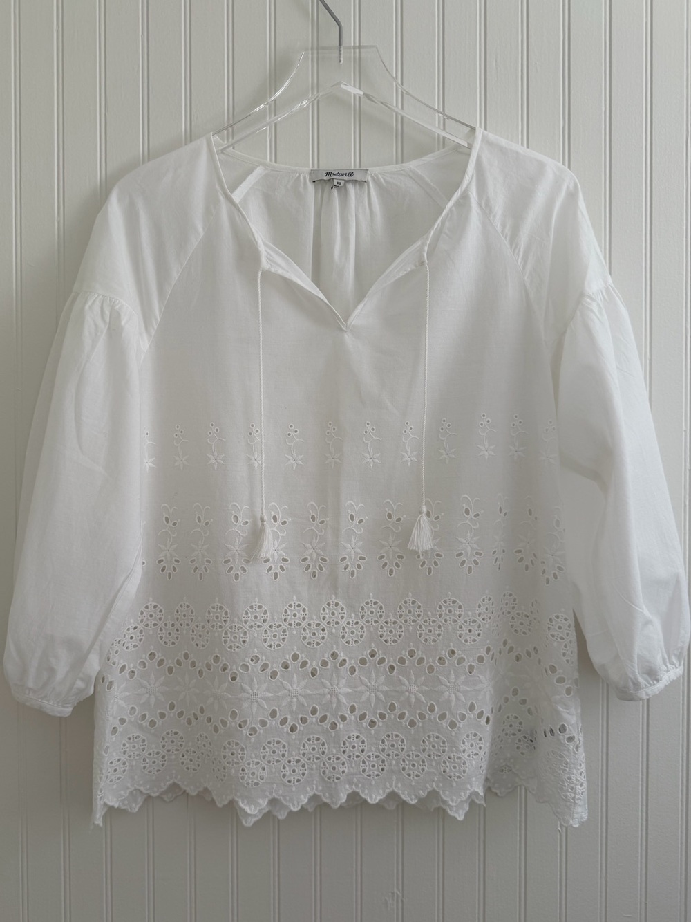 Madewell Eyelet Lattice Top